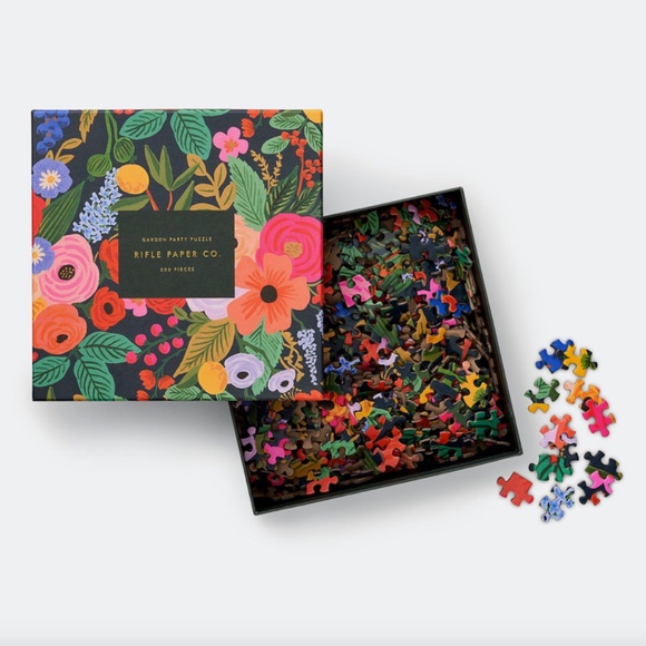 NWT Rifle Paper Co. Garden Party Puzzle 500 Pieces Gift Idea Hostess Gardener - Picture 1 of 8